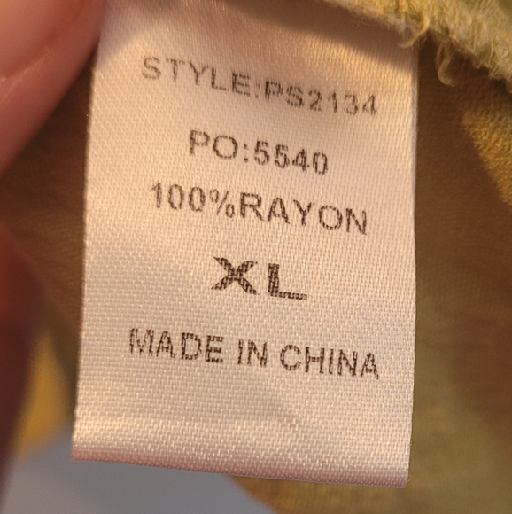 Floral Yellow and Green Women's Top - Picture 3 of 6